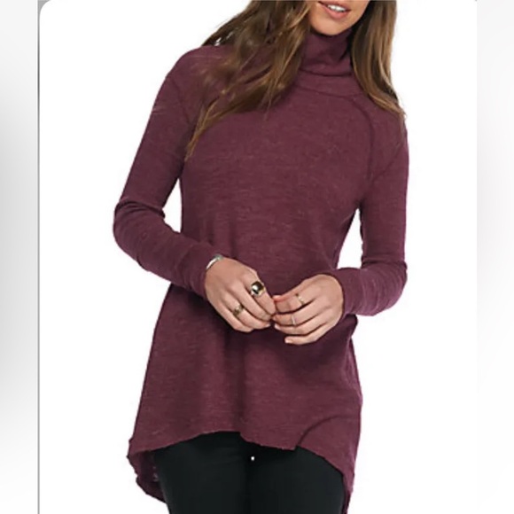 We The Free Free People Split Back Cowl Neck Knit Blouse - Picture 1 of 9